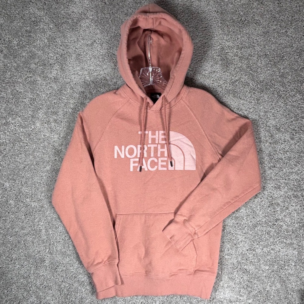 The North Face Womens Rose Pink Logo Pullover Hoodie WL061‎ Small